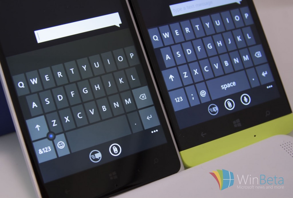 Windows 10 Mobile keyboard. Picture by WinBeta.