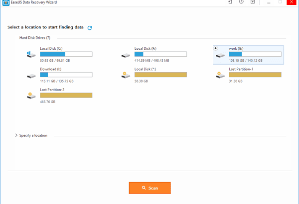 Use The Easeus Data Recovery Software To Find The Lost Files